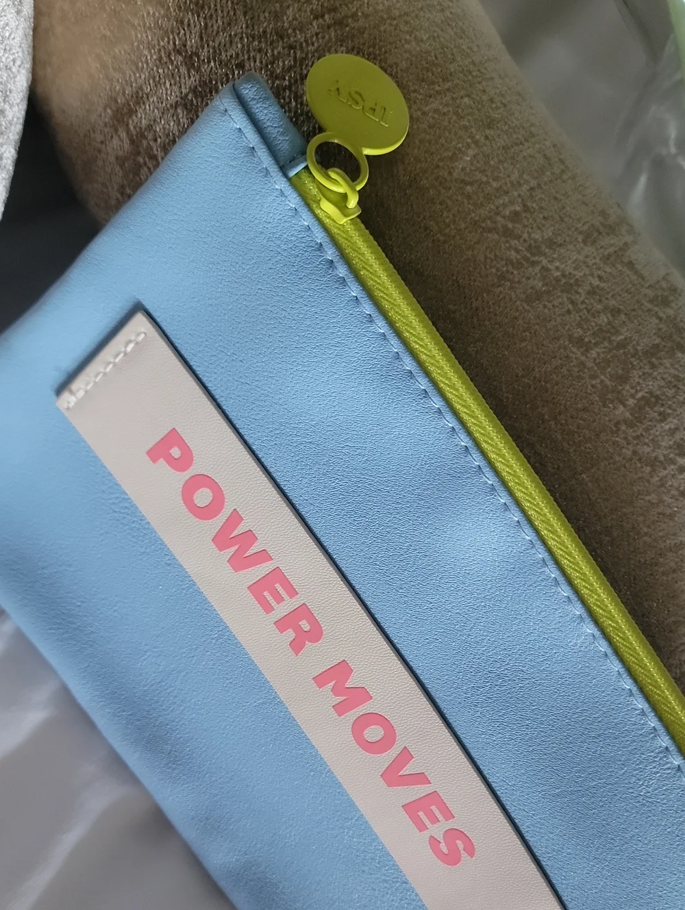 Blue 'Power Moves' Zip Pouch - Women Bags